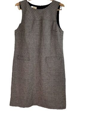 Talbots Tweed Plaid Shift Dress - Black and White